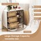 Rattan Storage Cabinet Buffet with Drawers and Doors White Natural 31.5 Inch
